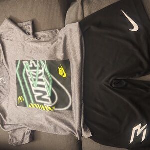 Nike Gray Tee and Black Shorts Set
